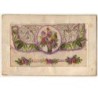 n°8810 - Carte Brodée avec rabat - Bouquet de Fleurs