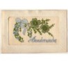 n°8811 - Carte Brodée - Anniversaire - Trèfle à 4 feuilles