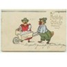 n°8828 - Carte Fantaisie - Frohliche Ostern - Poussins habillés