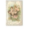 n°8842 - Carte Fantaisie Gaufrée - Angelots dans un nid d'oiseau