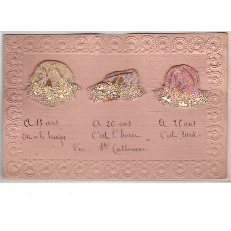 n°8863 - Carte Fantaisie - Vive Sainte Catherine - 3 Bonnets