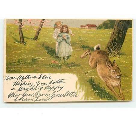 n°8870 - Carte Illustrateur - A. Mailick - Fillettes et Lapin