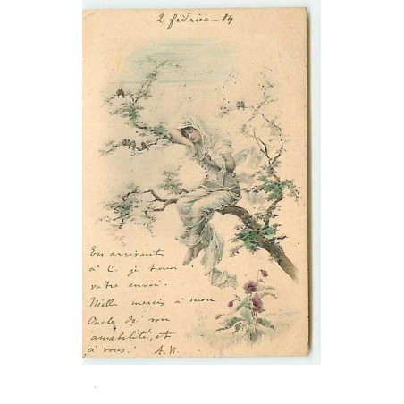 n°8876 - Carte Illustrateur - MM Vienne - Femme sur une branche