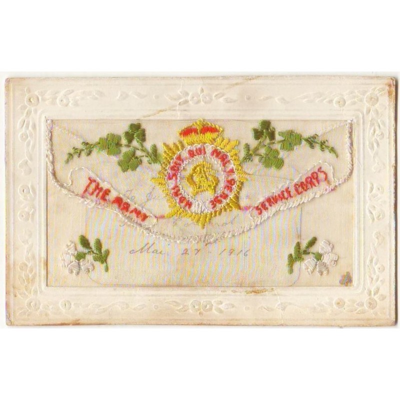 n°8902 - Carte Brodée avec Rabat - Ecusson - The Army Service Corps