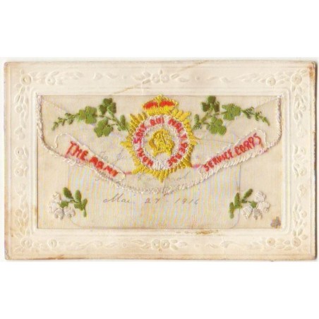 n°8902 - Carte Brodée avec Rabat - Ecusson - The Army Service Corps