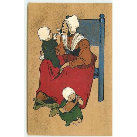 n°8926 - Carte Fantaisie - Femme avec ses enfants - M.M. Vienne n°186