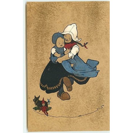 n°8928 - Carte Fantaisie - Fillette câlinant un bébé - M.M. Vienne n°186