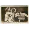 n°8932 - Carte Fantaisie - Chiots habillés