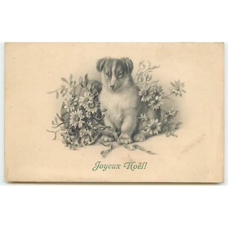 n°12462 - MM Vienne n°611 - Joyeux Noël - Chien parmi des fleurs