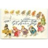 n°10230 - Fröhliche Ostern - Défilé de poussins habillés