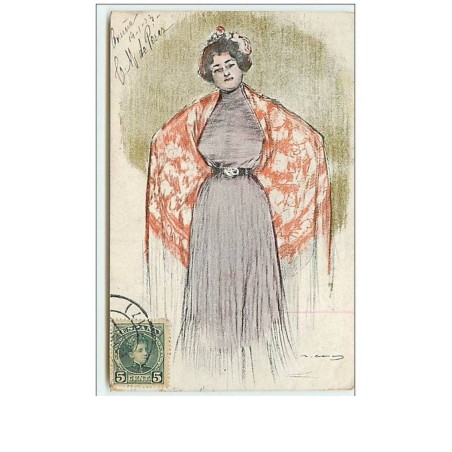 n°8966 - Carte Illustrateur - Femme - Casas n°2