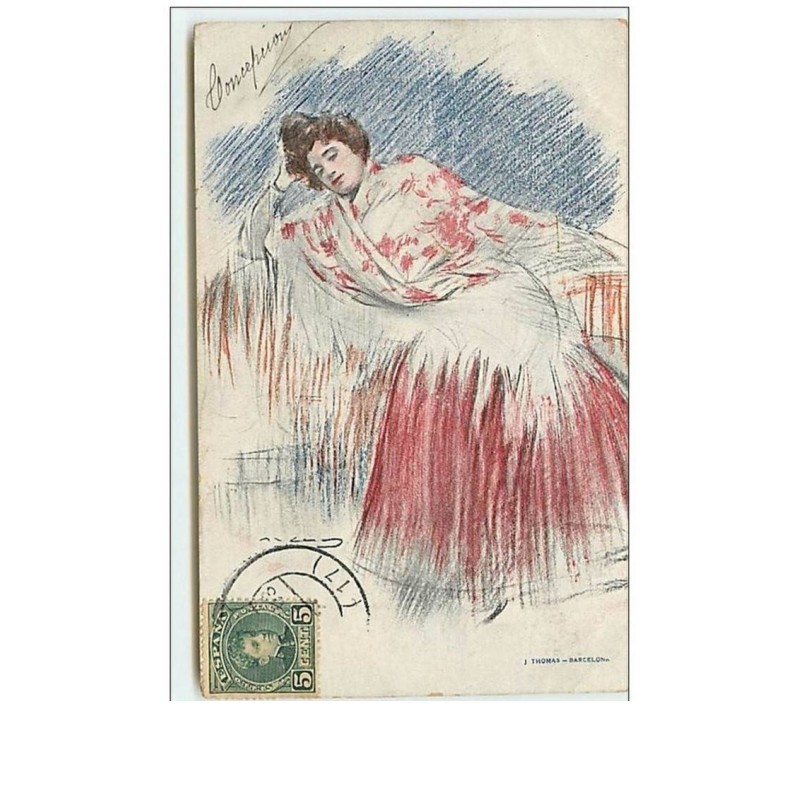 n°8969 - Carte Illustrateur - Femme - Casas n°5