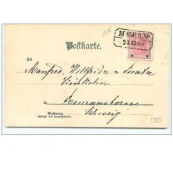 n°8985 - Carte Fantaisie - Fröhliche Weihnachten - Ange et Enfant sur un traineau - Lith. Anstalt