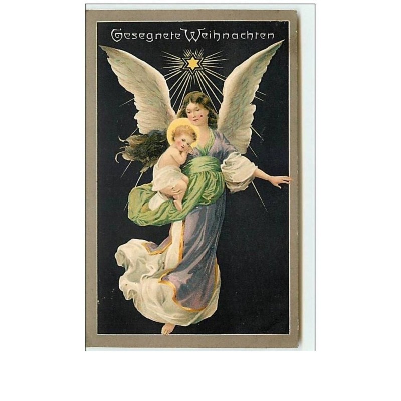 n°8988 - Carte Fantaisie - Gesegnete Weihnachten - Ange et enfant