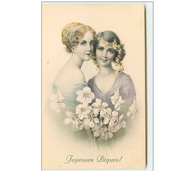 n°8997 - Carte Fantaisie - MM Vienne n°656 - Joyeuses Pâques - Femmes