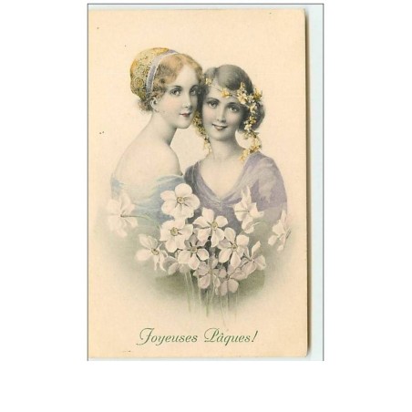 n°8997 - Carte Fantaisie - MM Vienne n°656 - Joyeuses Pâques - Femmes