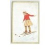 n°9026 - Carte Illustrateur - Pellegrini - Fillette en ski
