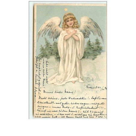 n°9050 - Carte Fantaisie - MSM - Ange mains croisées - Meissner série 1017