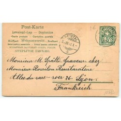 n°12472 - Carte Gaufrée - Herzlichen Glückwunsch zum Jahreswechsel ! - Ange sur une bulle au-dessus d'un village