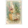 n°9093 - Carte Gaufrée - Fröhliche Weihnachten - Anges autour d'un bébé