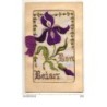 n°9208 - Carte Brodée - Bon Baiser - Iris