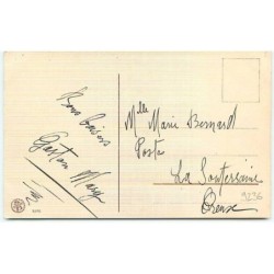 n°9236 - Carte Fantaisie - Bonne Année - Enfants avec une brouette de cochons