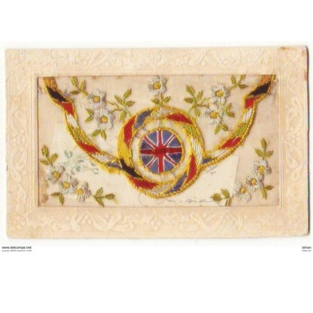 n°9251 - Carte Brodée avec rabat - Drapeau Anglais
