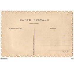 n°9255 - Carte Brodée avec rabat - Brouette et fleurs blanches