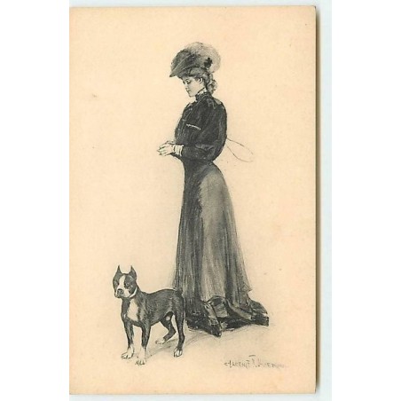 n°9279 - Carte Illustrateur - MM Vienne n°377 - Femme élégante et chien - Clarence Underwood