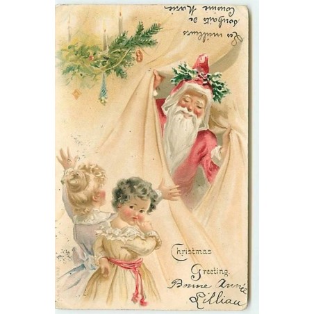 n°9296 - Carte Fantaisie - Christmas Greeting - Santa Claus et Enfants