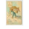 n°930 - Carte Gaufrée - A Happy New Year - Garçon avec un sac de pièces