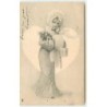 n°12486 - Jeune femme apportant des cadeaux