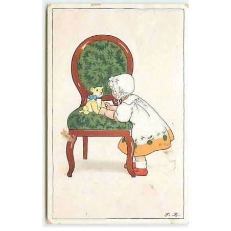 n°9367 - Carte Illustrateur - Fritz Baumgarten - Meissner serie 2492 - Fillette et son nounours - Teddy Bear