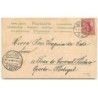 n°9398 - Carte Fantaisie Gaufrée - Fröhliche Ostern - Lapin Habillé Transportant un poussin