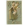 n°9437 - Carte Gaufrée - Heureuse Année - Brundage - Angelot jouant de la musique