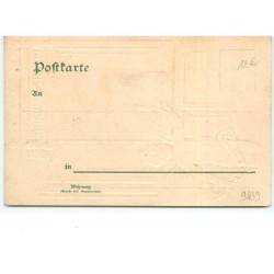 n°9439 - Carte Gaufrée - Prosit Neujahr - Cupidon buvant une flûte de champagne