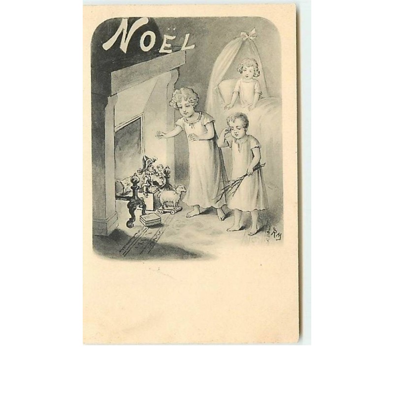 n°9491 - Carte Fantaisie - R. M. - Enfants découvrant leurs cadeaux