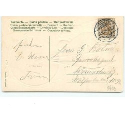 n°9493 - Carte Fantaisie Gaufrée - Gelukkig Nieunjaar - Enfants regardant dans une lunette astronomique - Teckel