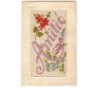 n°9509 - Carte Brodée - Amitié - Fleurs