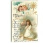 n°9542 - Carte Fantaisie - Fröhliche Weihnachten - Anges - Fillette priant