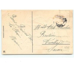 n°9548 - Carte Fantaisie Gaufrée - Bonne Année - Enfant avec des Cochons