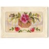 n°9559 - Carte Brodée avec rabat - Rose