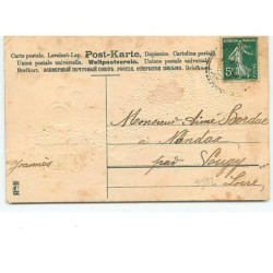 n°9592 - Carte Fantaisie Gaufrée - Bonne et Heureuse Année 1908 - Train