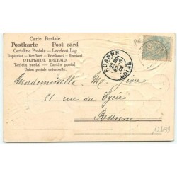 n°12499 - Carte Gaufrée - Ange gardien sonnant une cloche