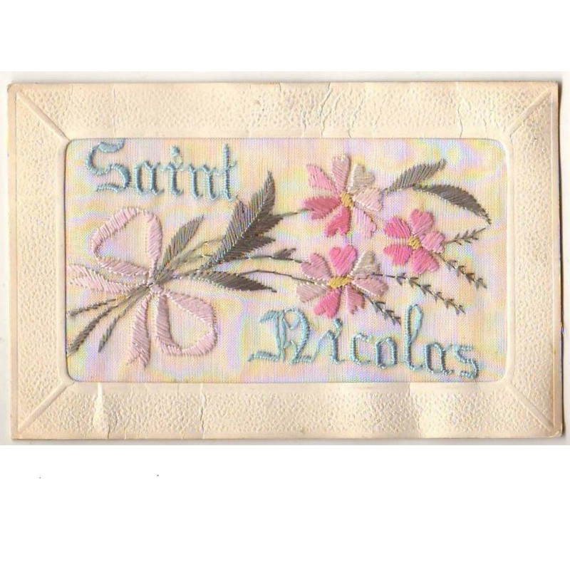 n°9658 - Carte Brodée - Bonne Année - Saint Nicolas