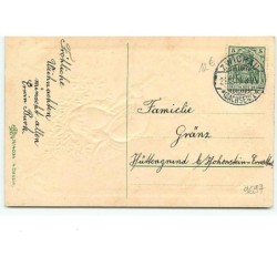 n°9697 - Carte Fantaisie Gaufrée - Fröhliche Weihnachten - Ange avec un sapin
