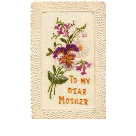 n°9706 - Carte Brodée - To my Dear Mother - Fleurs