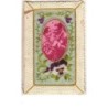 n°9802 - Carte Brodée - Couple dans un médaillon