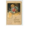 n°982 - Carte Gaufrée - A Joyous Easter - Fillette avec un lapin