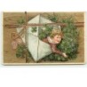 n°9820 - Carte Fantaisie - Bonne Année - Enfants dans une enveloppe